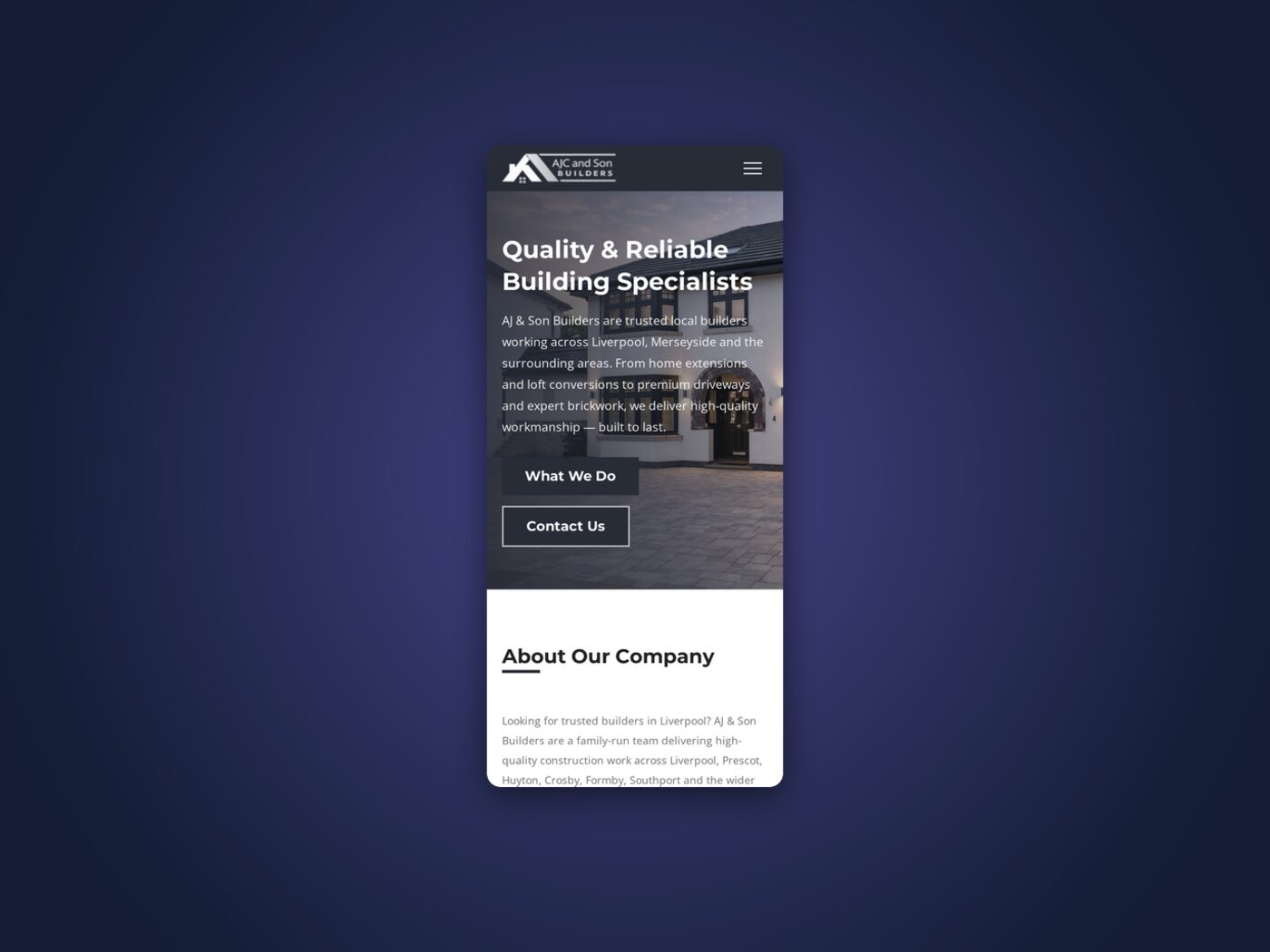 AJC and Son Builders on a phone