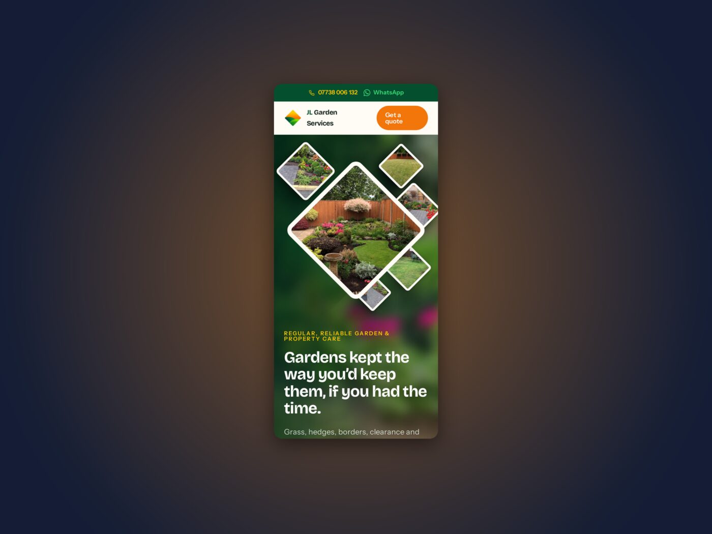 JL Garden on a phone