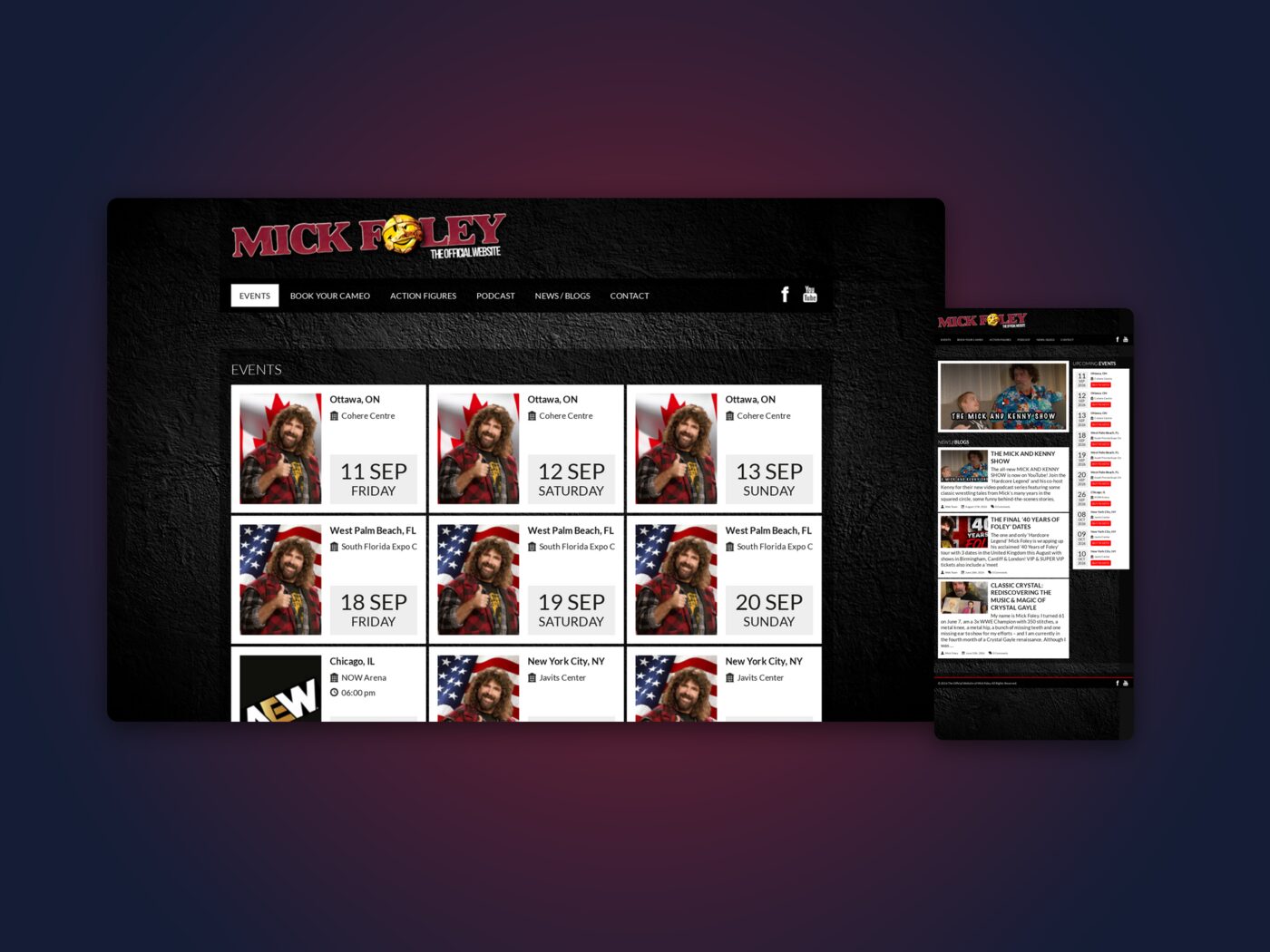 An inner page, desktop and phone