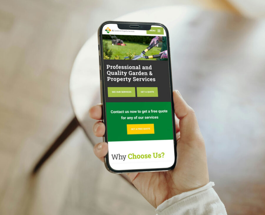 A client site on a phone in the hand