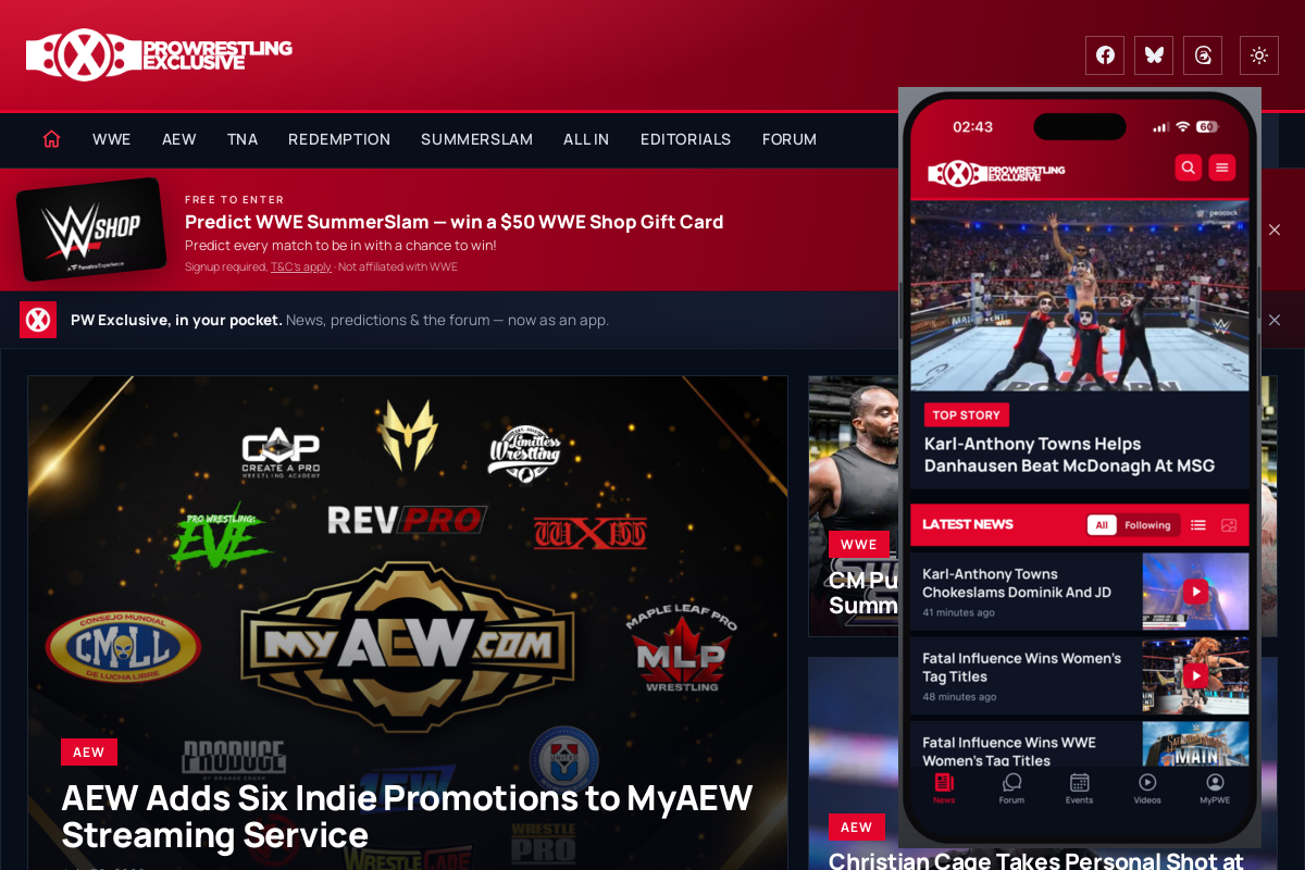 PWExclusive website and mobile app